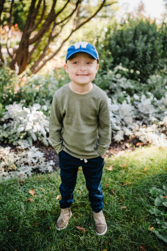 Jaxon smiling at the camera