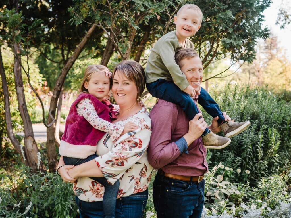 Jaxon with his parents and sister