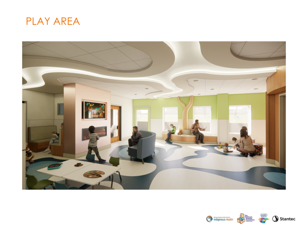 A rendering of the play area in the future Indigenous Community Healing Space.