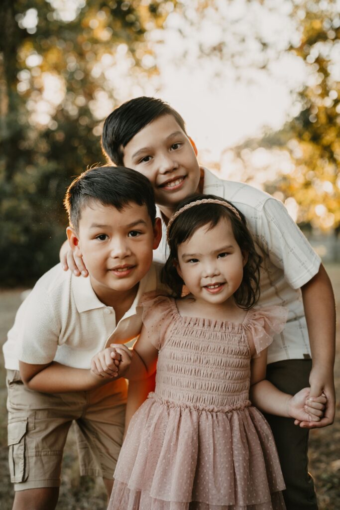 Audrey Blanch and her two older brothers.