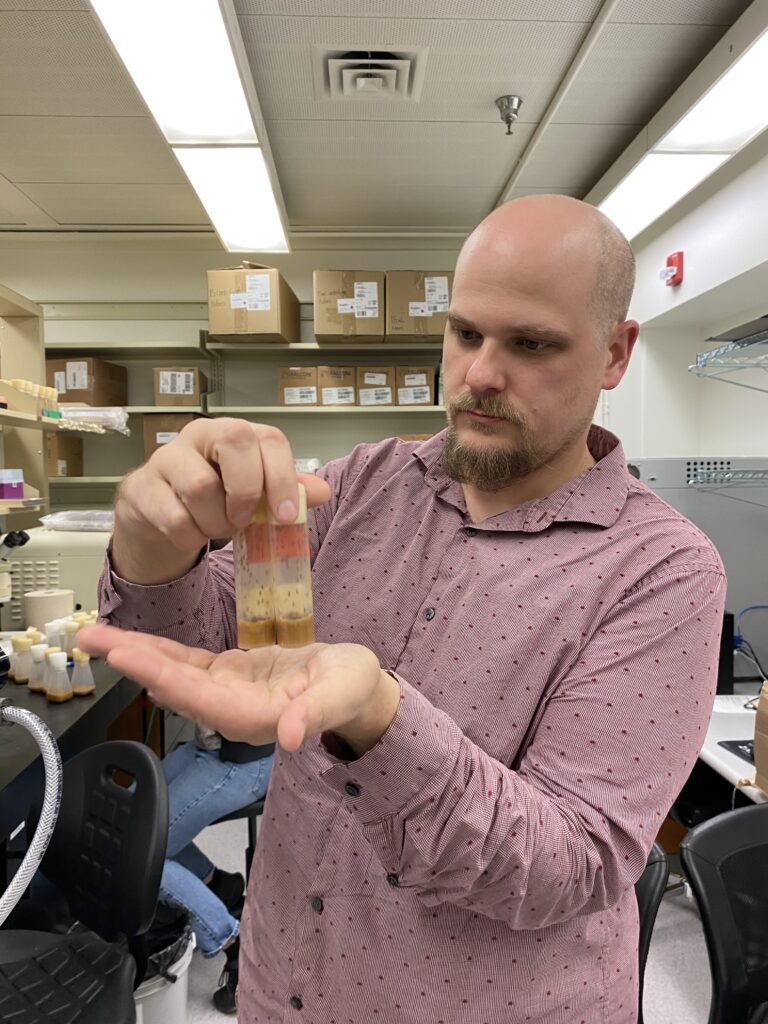 Dr. Marcogliese in his lab at CHRIM.