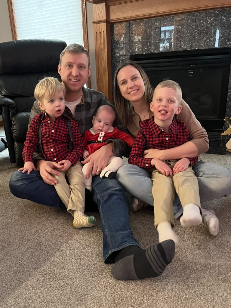 Calvin with his parents and siblings.