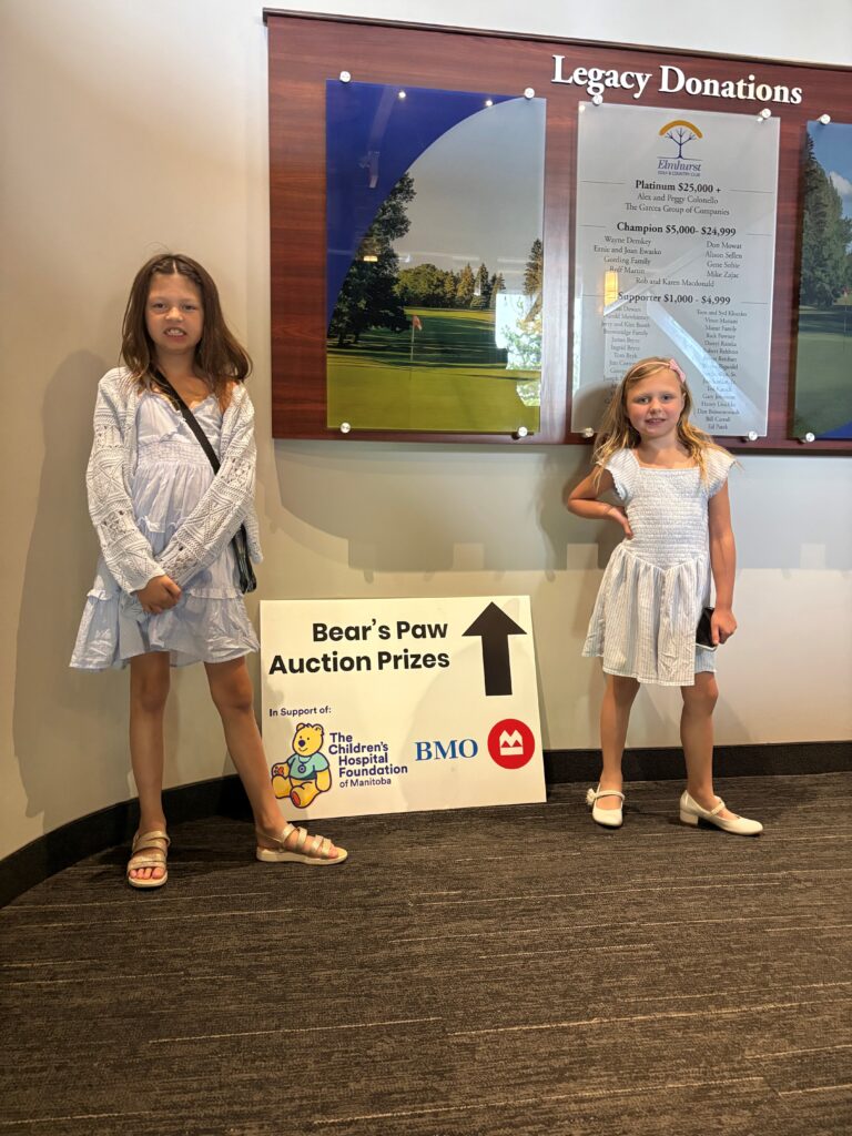 2026 Champion Child Ireland (left) and her sister Taylor (right) at the BMO Bear's Paw Golf Tournament.