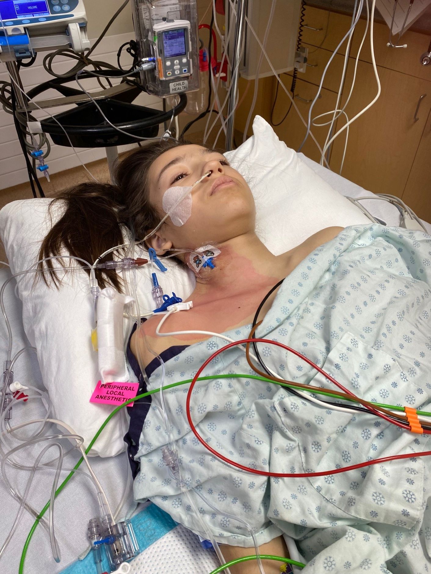 Fallon in the hospital.